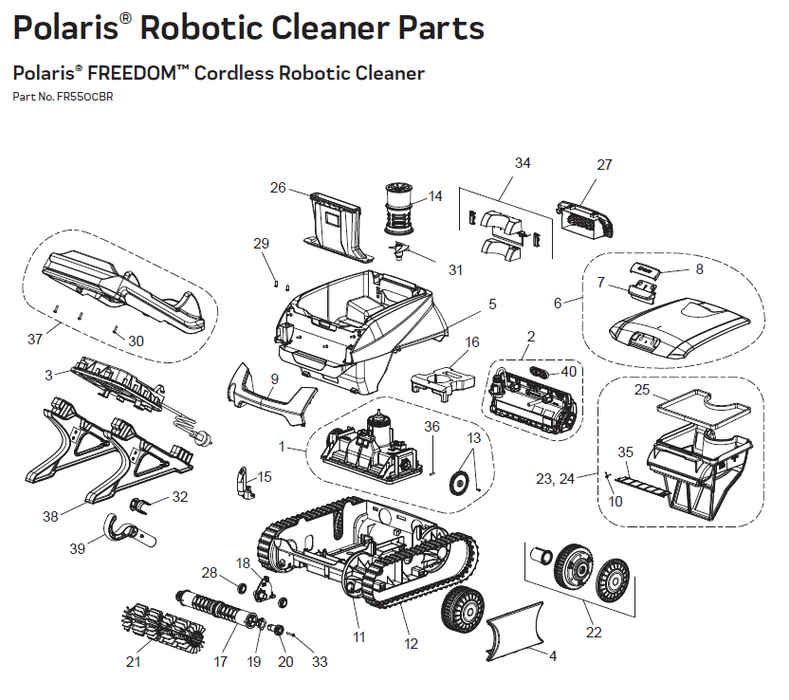 Polaris FREEDOM Cordless Robotic Cleaner - Motor Block Kit CB - R0972700