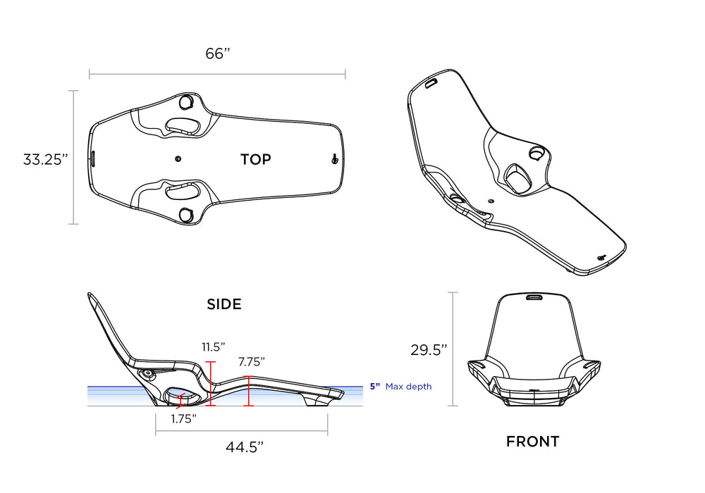 TenJam - Shayz In-Pool Lounger without Risers